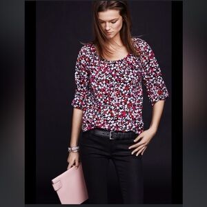 JONES NEW YORK SIGNATURE WOMAN CHERRY BLOSSOM PEASANT TOP size 2X
